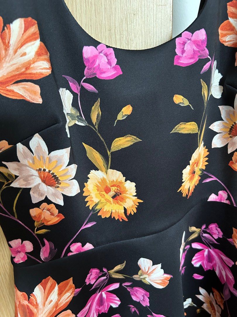 Ted Baker Cut-out Back Sleeveless Floral Dress, Women's Fashion