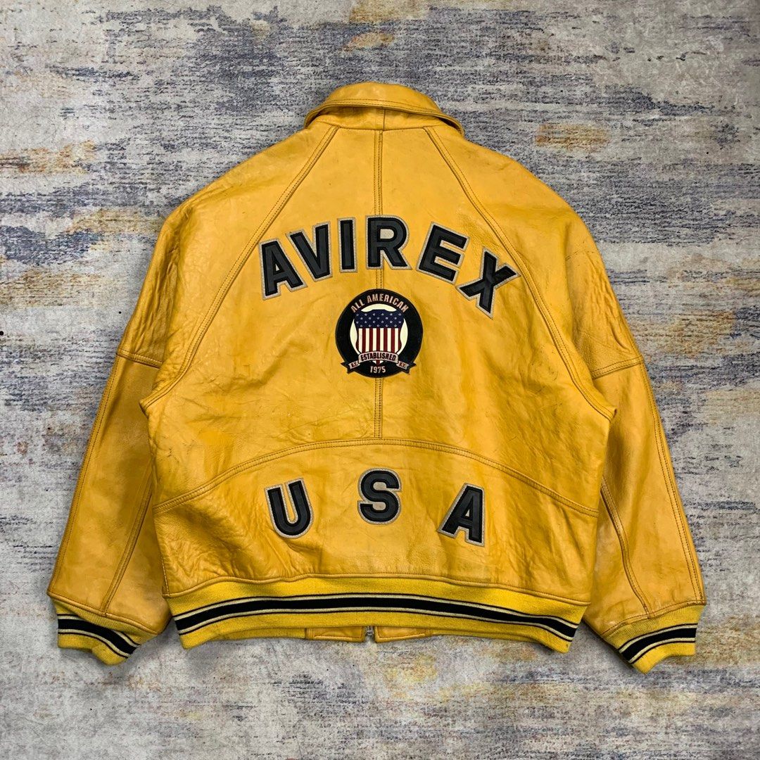 Avirex Varsity Varsity Leather Jacket Vintage Vintage 90s Avirex