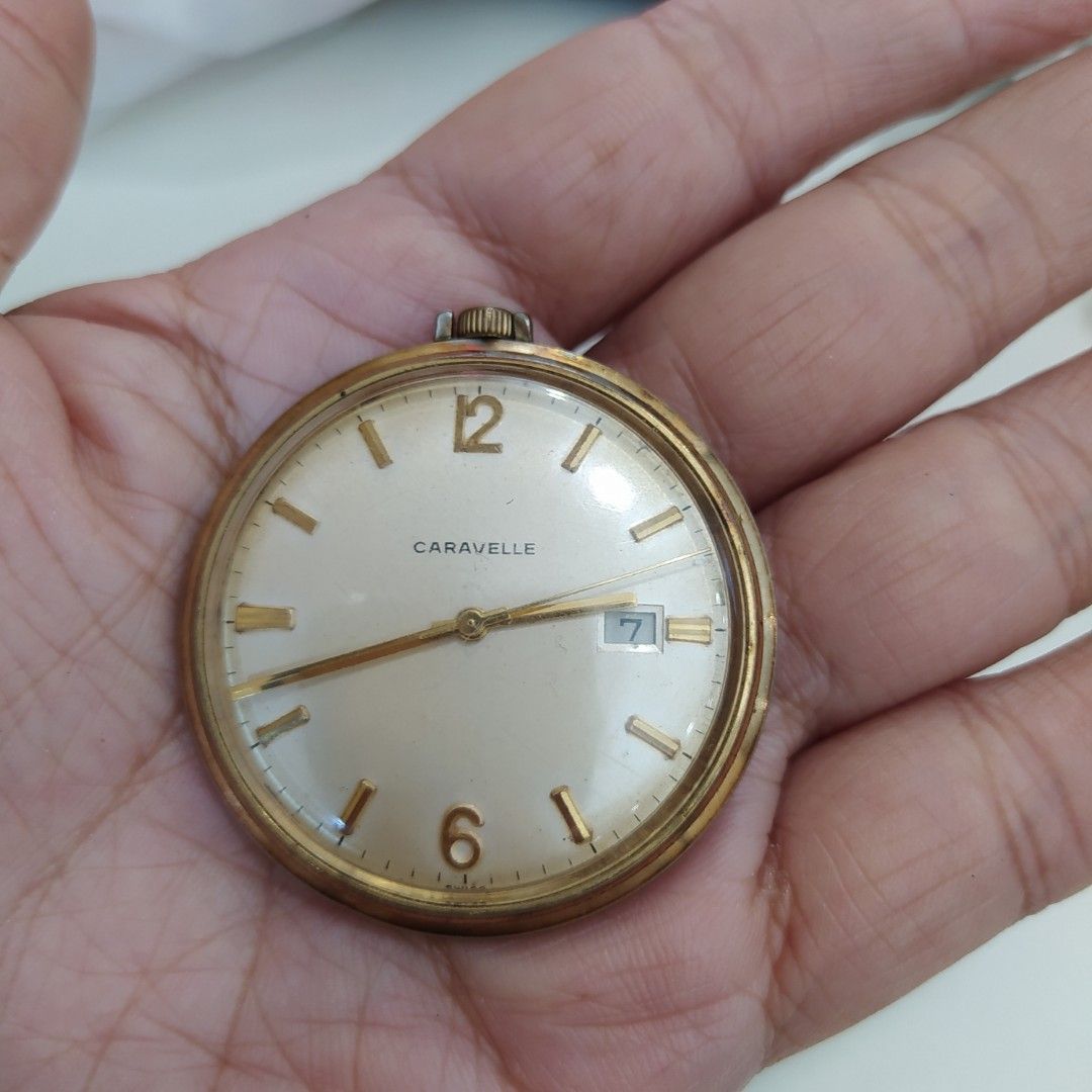Vintage Caravele Swiss made pocket watch Hobbies Toys Memorabilia Collectibles Vintage Collectibles on Carousell