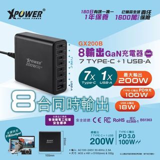 XPower 200W 8-Output PD3.0/PPS Desktop GaN Charger GX200B64215451182978110