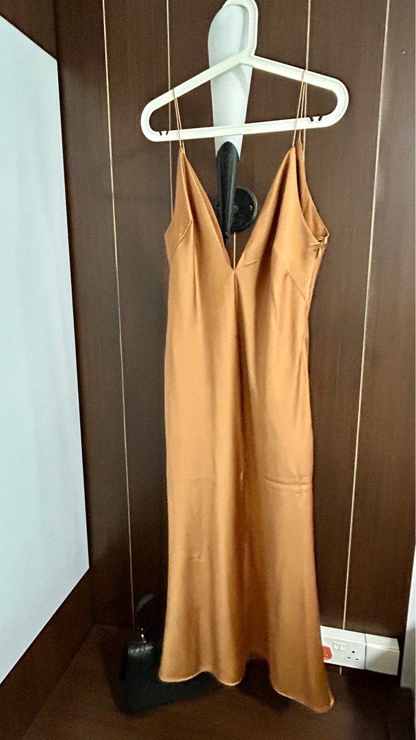 green emerald velvet dress AVERY Satin Off Shoulder Cowl Neck Bridesmaids Maxi Dress with Side Split