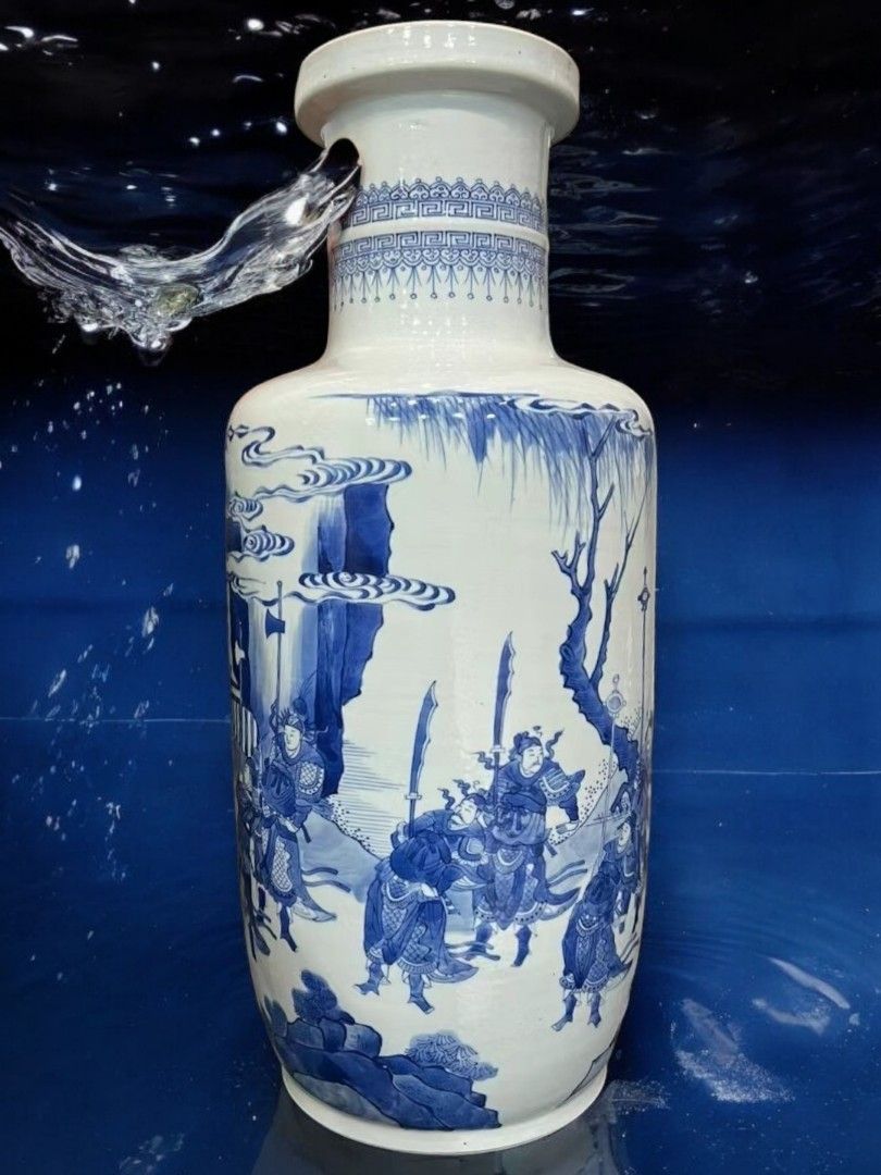 中国骨董 青花人物棒槌瓶 清時代 【公式通販】