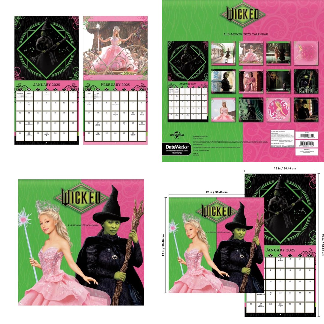 Ariana Grande movie Wicked Part I Elphaba and Glinda 2025 calendar 日曆