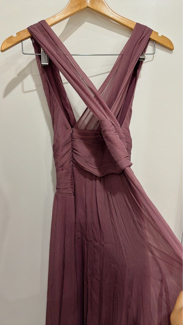 ASOS Design Bridesmaid short sleeve ruched maxi dress size AU8, Women's  Fashion, Clothes on Carousell
