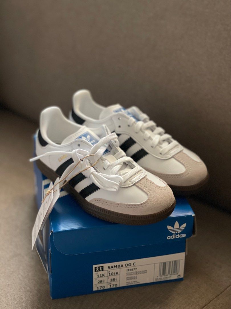 AUTHENTIC ADIDAS SAMBA FOR KIDS (Category: Babies & Kids Fashion) located in San Simon. Submitted by lengkaaa (Listing ID 1318825987, Image 2). Description: BRAND NEW AUTHENTIC ADIDAS SAMBA OG SIZE: US 11K/ UK 10 1/2K .