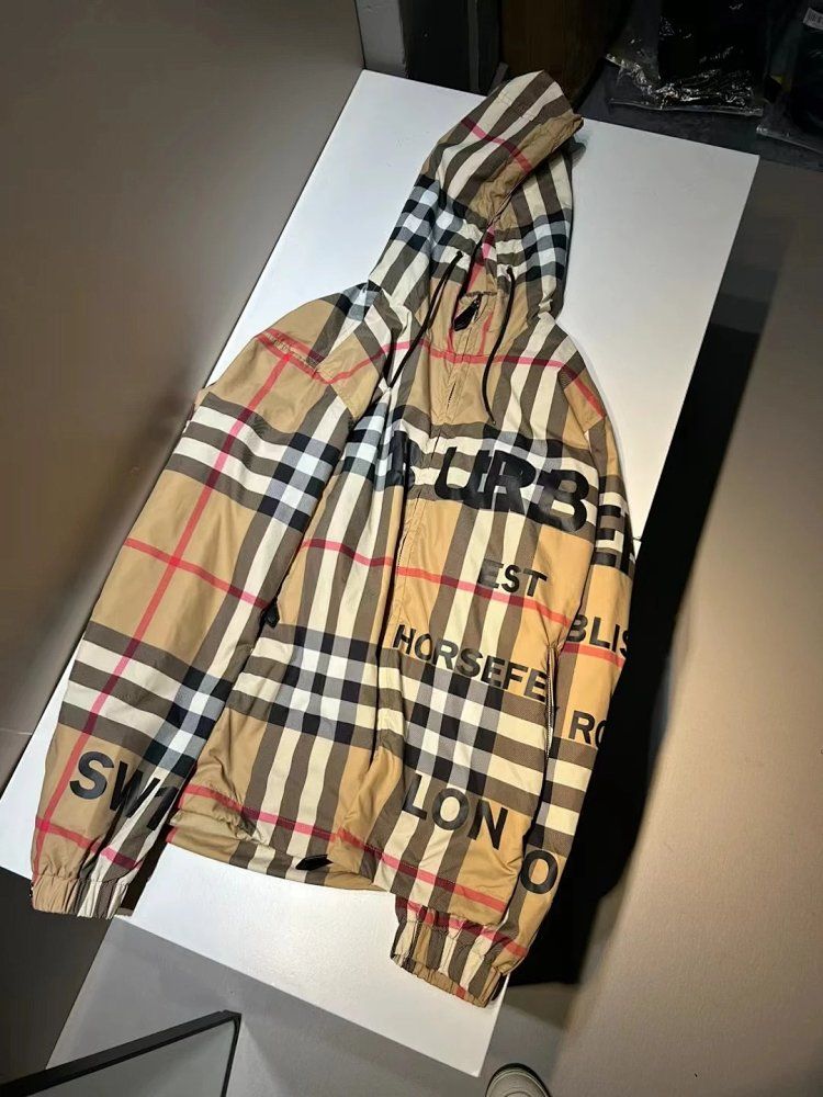 Burberry print jacket mens top