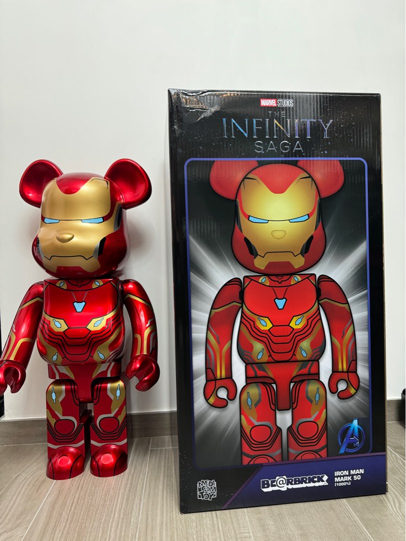 Bearbrick x Marvel Iron Man Mark 50 1000%, 興趣及遊戲, 玩具& 遊戲類- Carousell