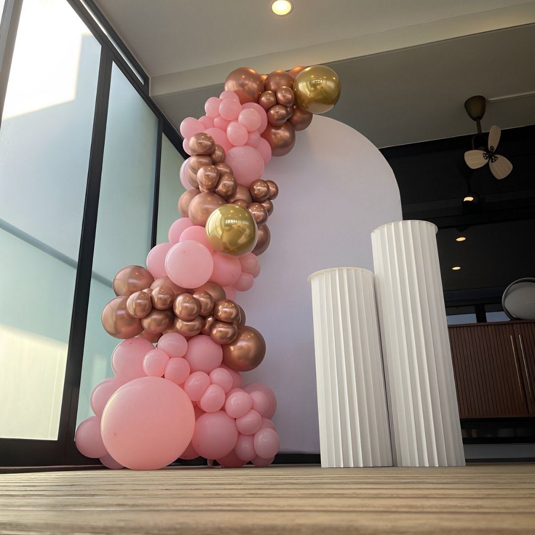 Birthday Girl Balloon Backdrop - Balloon Decoration & Garlands | Party Decoration & Decors | Custom Backdrops | Event Setups | for Gender Reveals, Birthdays, Baby Showers, Shop Grand Openings, Popups, Anniversaries (Category: Occasions & Party Supplies) located in Singapore. Submitted by just_designs (Listing ID 1318897587, Image 2). Description: Celebrate your birthday with your loved ones with our bright and vibrant rose gold balloon garland de