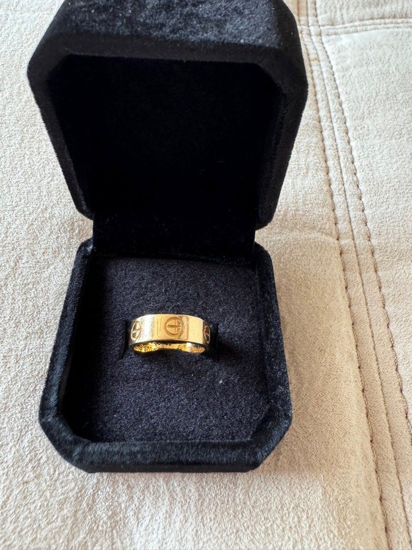 Cartier love ring (Category: Luxury Accessories) located in Mandaluyong City. Submitted by shoppers780 (Listing ID 1318806505, Image 1). Description: Authentic Cartier love ring Size 48 Expect signs of use.