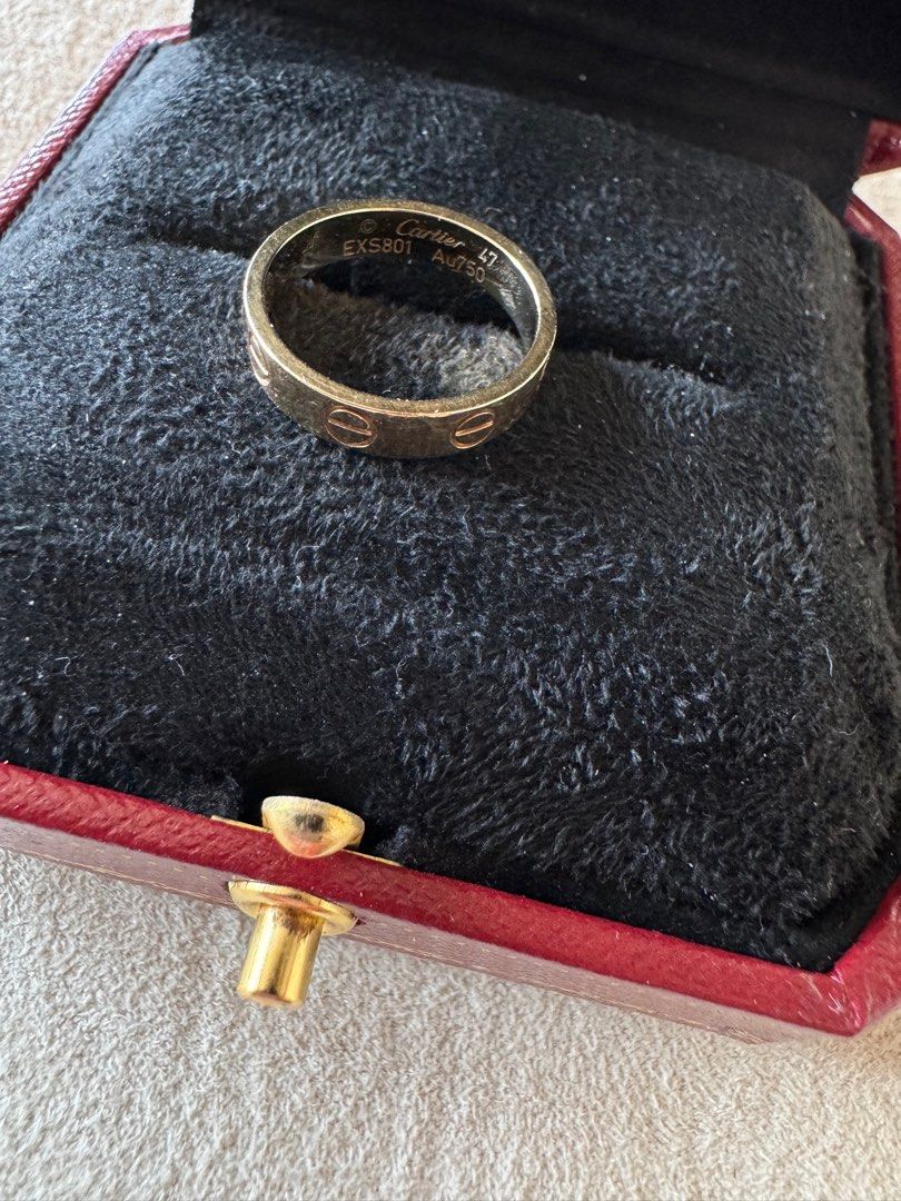 Cartier slim love ring (Category: Luxury Accessories) located in Mandaluyong City. Submitted by shoppers780 (Listing ID 1318806704, Image 3). Description: Authentic Cartier slim love ring Size 47 Expect signs of use.