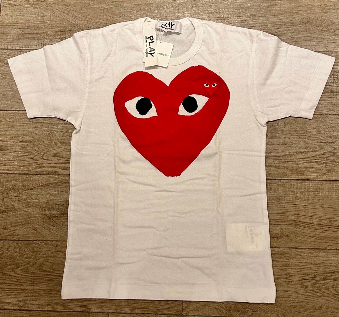 Comme Des Garcons Heart Logo Cotton Jersey TShirt Men s Fashion Tops Sets Tshirts Polo Shirts on Carousell