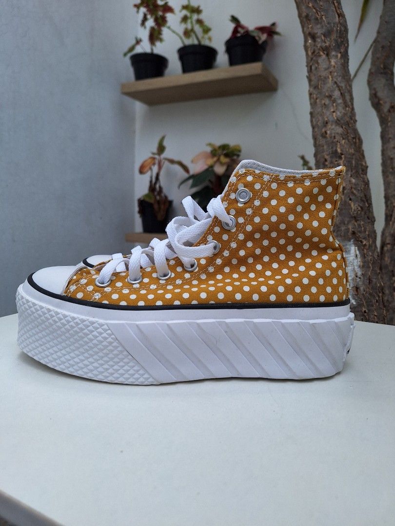 Converse polka dot platform cheap