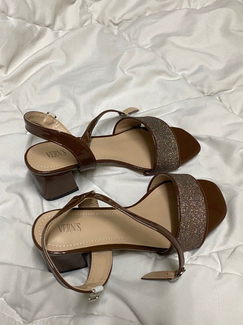 Dark brown open toe heels online