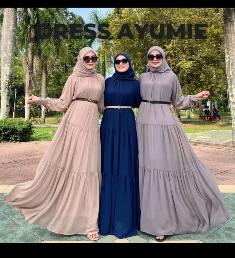 Dress muslimah chiffon