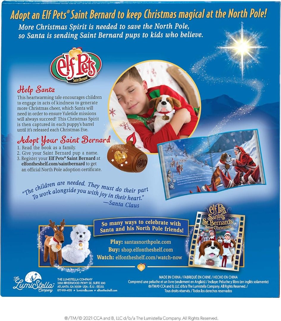 Elf Pets: A Saint Bernard Tradition- includes Beautifully Illustrated ...