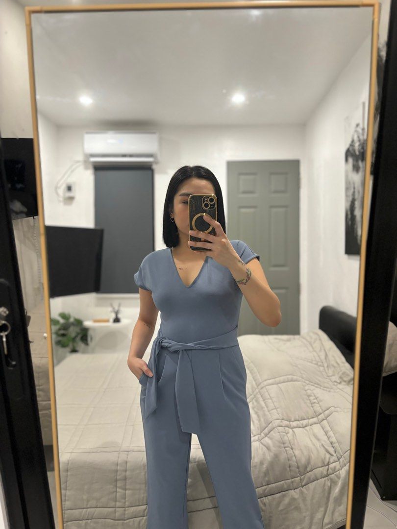 Express blue jumpsuit shop