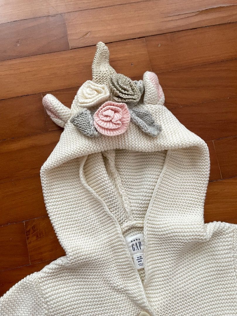 GAP 1 2 Years Old Baby Toddler Girl Unicorn Cardigan