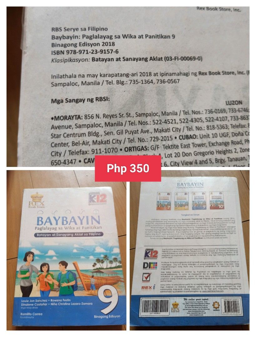 Grade 9 books (Category: Textbooks) located in Manila. Submitted by _tindahan_ (Listing ID 1318811185, Image 1). Description: ❤️still negotiable❤️ see picture for prices... pm for more info. Thank you!.