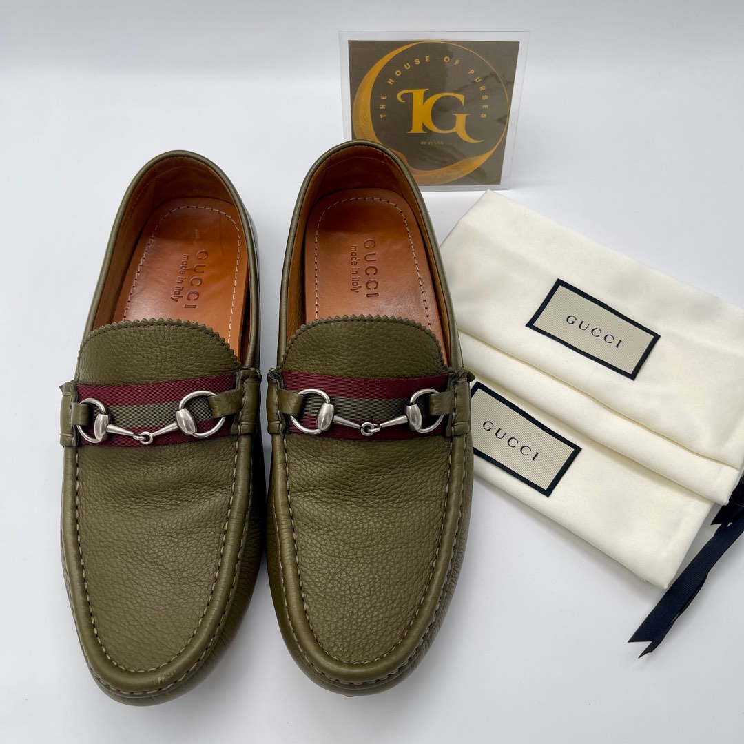 Gucci leather driver with horsebit store
