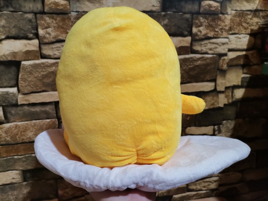 Gudetama Soft toy (Category: Plushies & Soft Toys) located in Taguig. Submitted by lae.onlineshop (Listing ID 1318901958, Image 3). Description: Sitting plush Toy With etiketa, no paper tag Sitting height: approx. 30cm Issue: needs minimal cleaning, AS IS, WHERE IS PLEASE DO LIMIT YOUR EXPECTATIONS. WHAT YOU SEE IS WHAT YOU GET. ‼️1 DAY RESERVATION ONLY‼️.