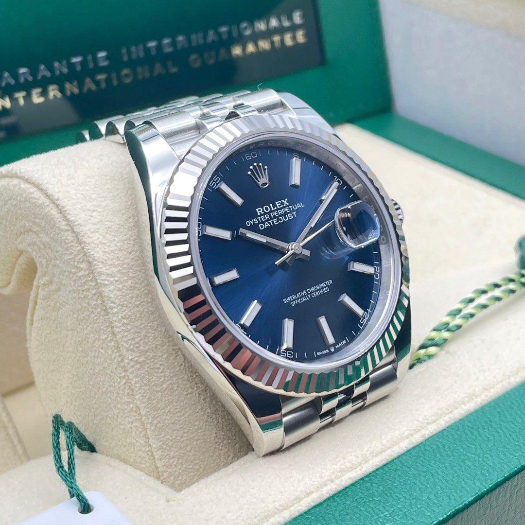 New 2024 Rolex Datejust 41mm DJ41 Blue Index Dial Jubilee Bracelet 126334 Swiss Connection Watches Luxury Watches on Carousell