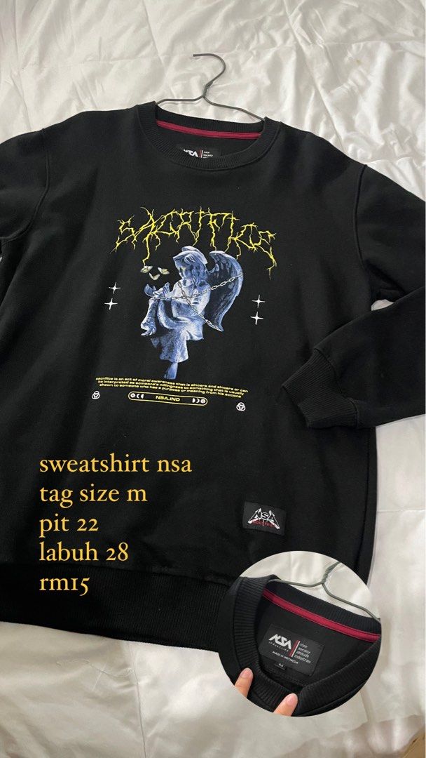 nsa indonesia local brand sweatshirt Men s Fashion Tops Sets Tshirts Polo Shirts on Carousell