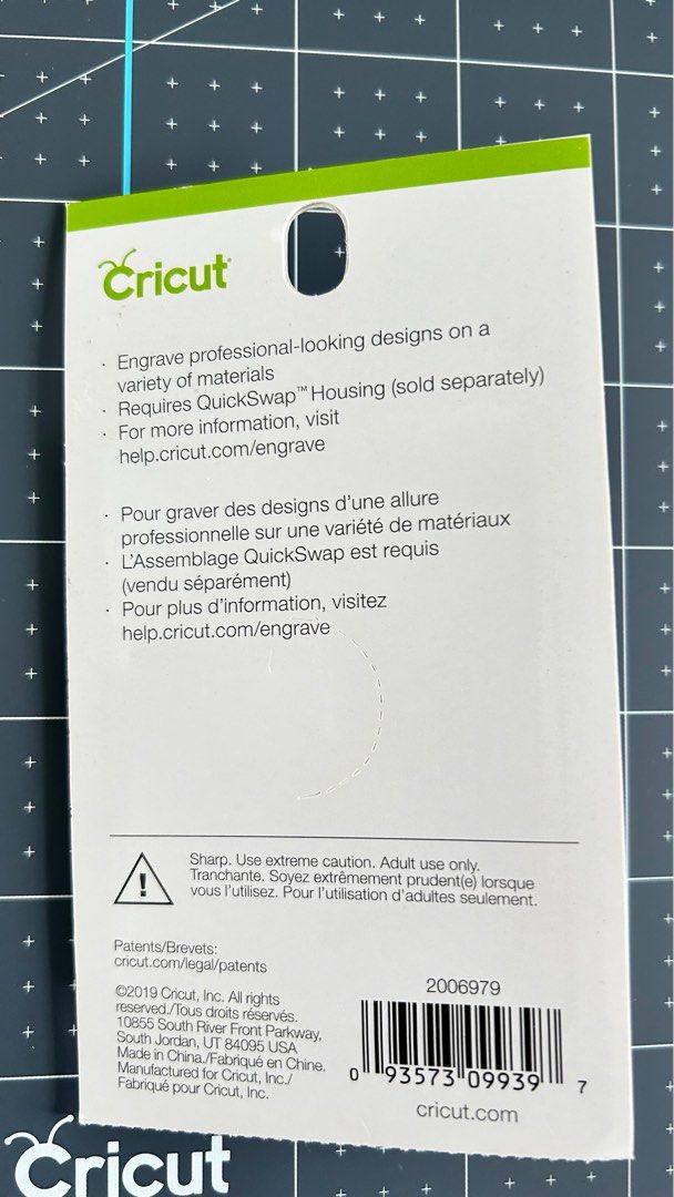 Original Cricut Engraving Tip (Category: Craft Supplies & Tools) located in Kawit. Submitted by apuchiko (Listing ID 1318829241, Image 2). Description: I have extra 1pc of Cricut Engraving Tip (without housing). This is still sealed and unused..