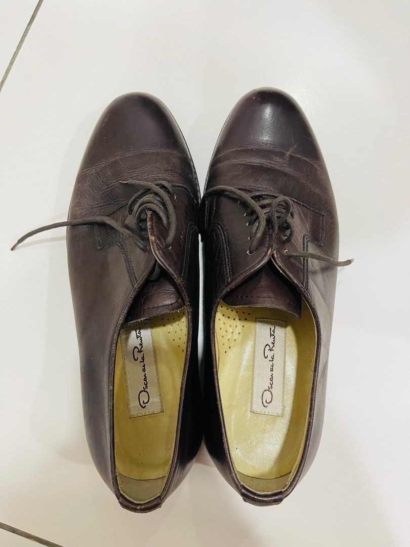 Oscar De La Renta Leather Shoes for Men Brown Size 7 Men s Fashion Footwear Dress shoes on Carousell