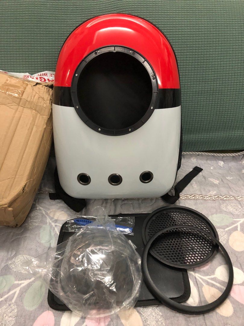 Pet Carrier Red Poke ball Pet Space Capsule Backpack for Cats Small Dogs