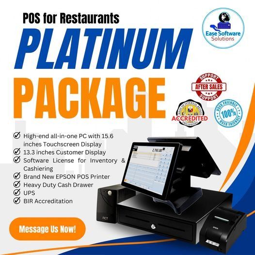POS SYSTEM ALL IN ONE (Category: Computer Parts) located in Caloocan City. Submitted by marklouieoliveros-20532 (Listing ID 1318818229, Image 1). Description: 🍽️ Introducing Our POS for Resto, Platinum Package! 🍽️ Transform your restaurant operations with EasePOSResto Platinum Package! Designed to elevate your dining experience and streamline management, our Platinum package offers unparalleled features to support your business growth. Upgrade 