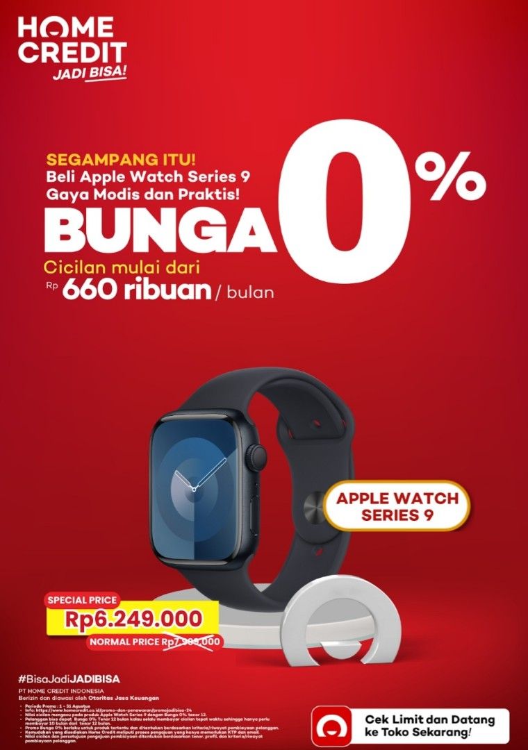 Promo Cicilan Apple Watch SE 45mm Bunga 0% Gratis 1x Cicilan