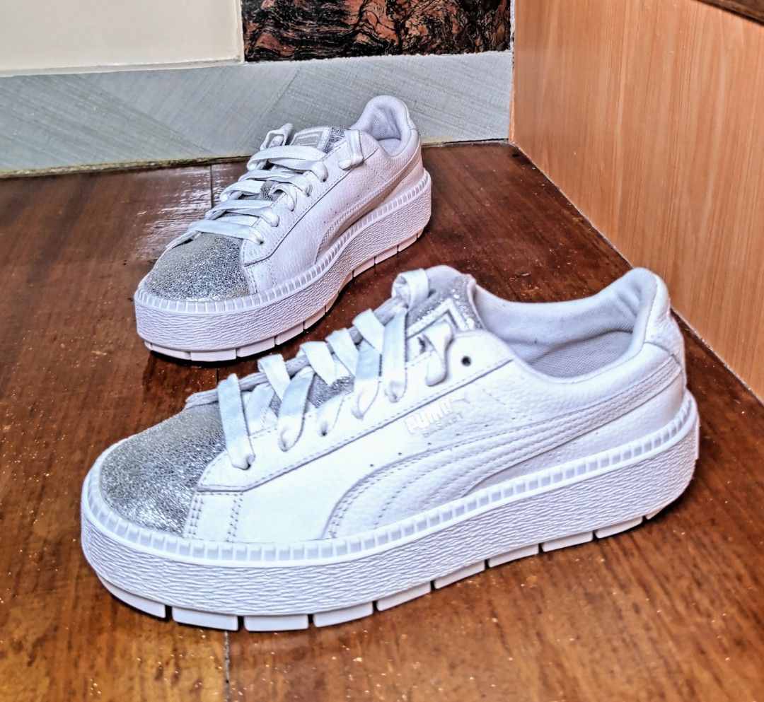Puma Platform Casual Shoes Silver size 38.5