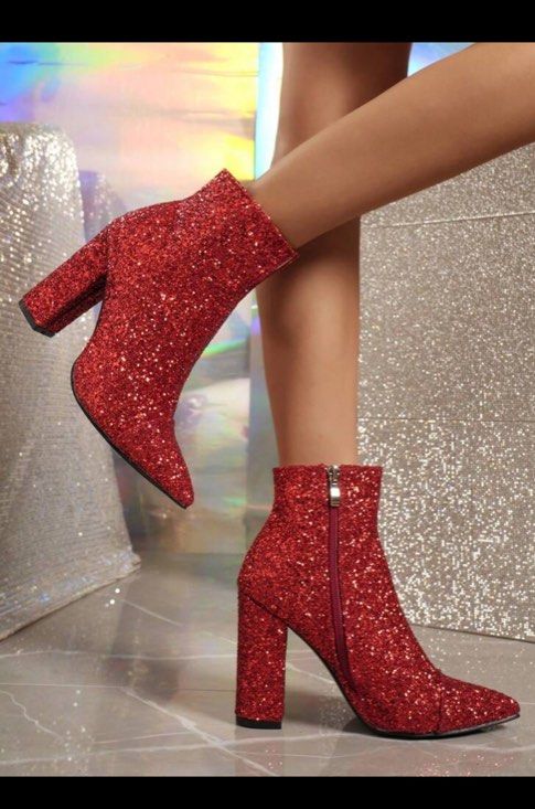 Sparkly red boots deals