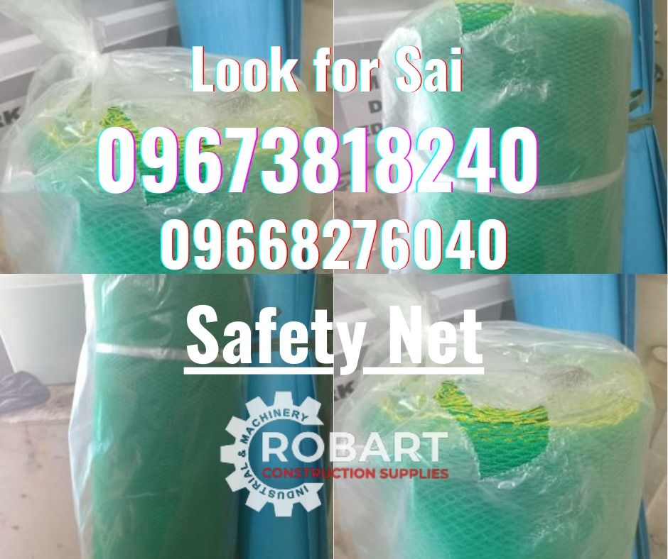 Safety Net (Category: Construction Tools & Equipment) located in Manila. Submitted by sairobart375609 (Listing ID 1318849009, Image 1). Description: Safety Net Size: 3/8" x 2m x 90mtrs ROBART CONSTRUCTION SUPPLIES For inquiries: For FAST TRANSACTION: Sai Robart - 09673818240 / 09662708706 Vbr: Robart Sai - 09673818240 sairobart3@gmail. com Office Address: 1405 Yuseco St. Sta. Cruz Manila 7746-6248, 7216-7605 ,7002-2872, 8-6363005 09351427044 0960
