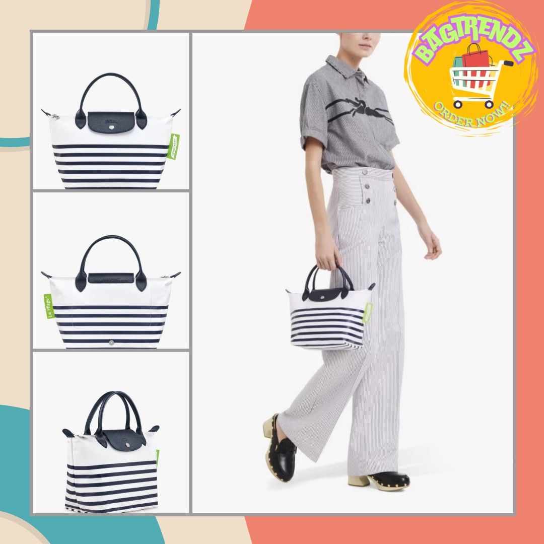 SALE AUTHENTIC ORIGINAL LONGCHAMP LE PLIAGE SMALL STRIPED NAVY WHITE HANDBAG Women s Fashion Bags Wallets Tote Bags on Carousell