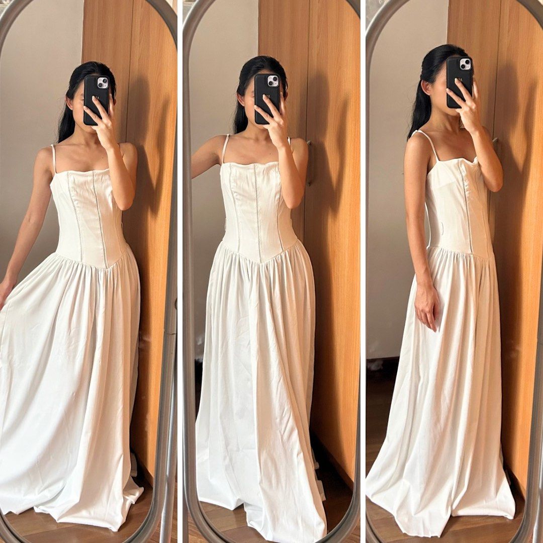 Shein White Corset-lIke Gown Dress Sleeveless for summer beach wedding events gala event graduation ceremony party ball gala debut birthday bridesmaid guest casual formal date night evening wedding civil, Women's Fashion, Dresses Shein White Corset-lIke Gown Dress Sleeveless for summer beach wedding events gala event graduation ceremony party ball gala debut birthday bridesmaid guest casual formal date night evening wedding civil, Women's Fashion, Dresses