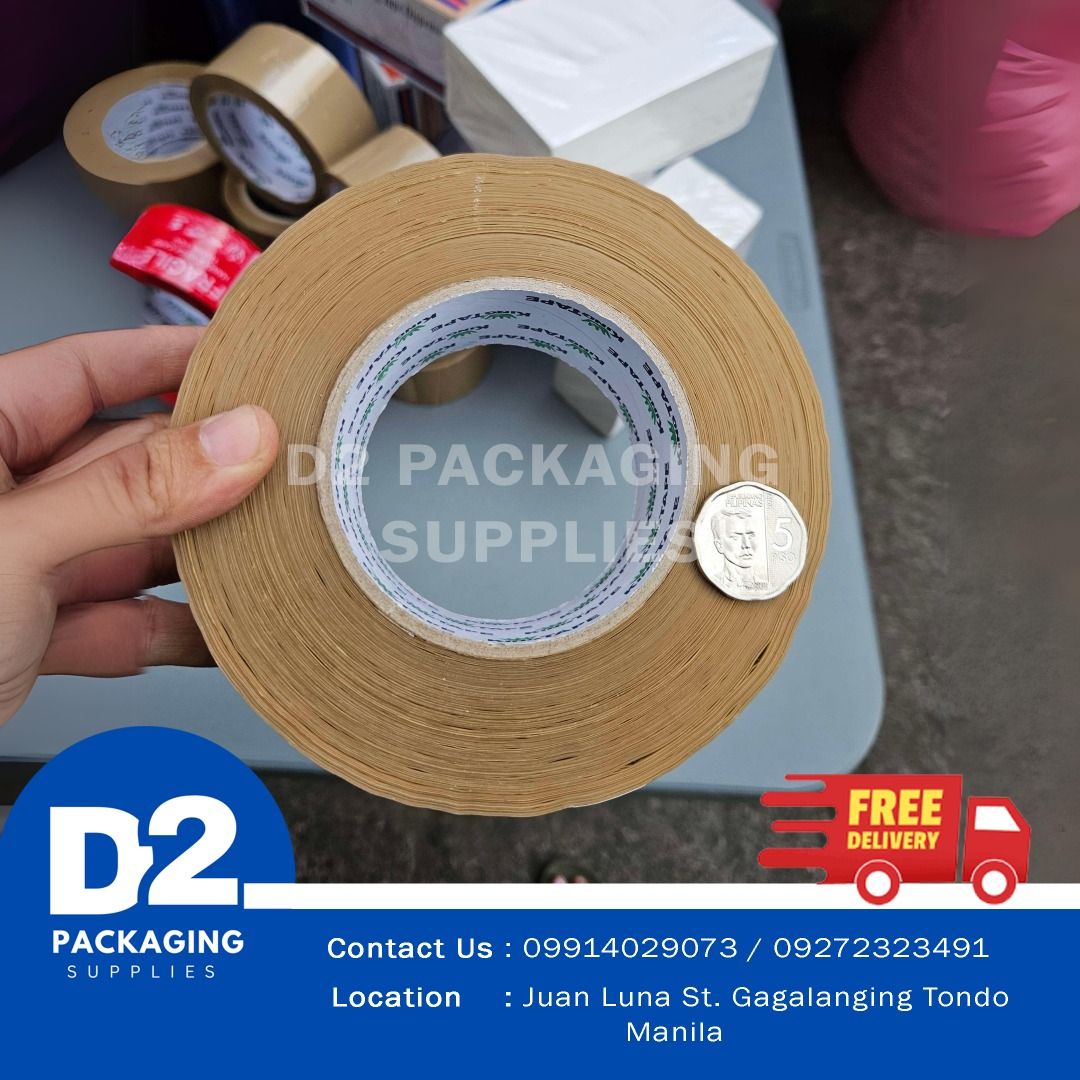 TAN / BROWN PACKAGING TAPE (Category: Craft Supplies & Tools) located in Caloocan City. Submitted by x311ntt0s12e21 (Listing ID 1318875014, Image 2). Description: TAN / BROWN PACKAGING TAPE Size : 2x50 (144 rolls per box) 2x100 (144 rolls per box) 2x200 (90 rolls per box) 2x300 (72 rolls per box) Color : Clear Micron : 43 🎉 Min purchase of 1 box for wholesale prices 🎉 FREE DELIVERY within Metro Manila 🎉 WITH FREEBIES 🎉 More discount for 3 box