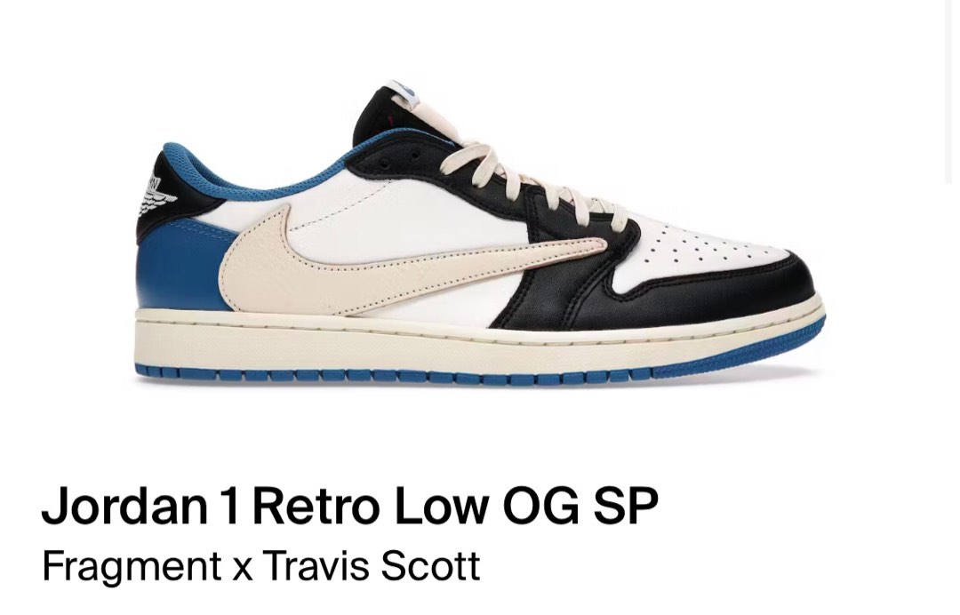 Travis Scott Fragment Air Jordan 1 Low US10.5 12 Men s Fashion Footwear Sneakers on Carousell