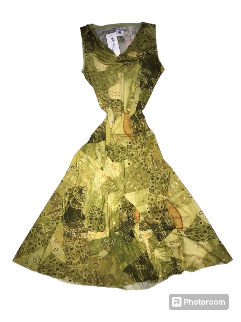 Y2k Olive Green Cowl Neck Midi A Line Dress [tags fairy gypsy 2000s vintage  pinterest miss sixty d&g morgan de toi], Women's Fashion, Dresses & Sets,  Dresses on Carousell