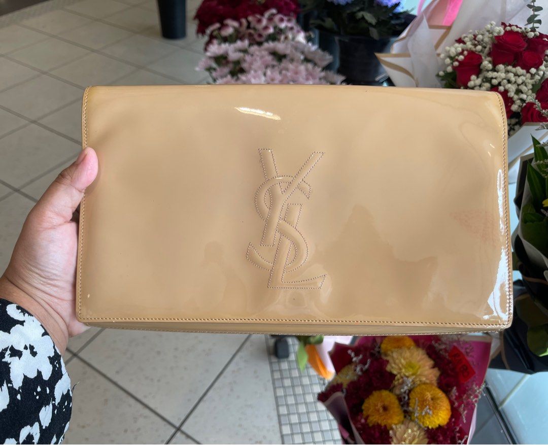 YSL Large Clutch in Beige Luxury Bags Wallets on Carousell