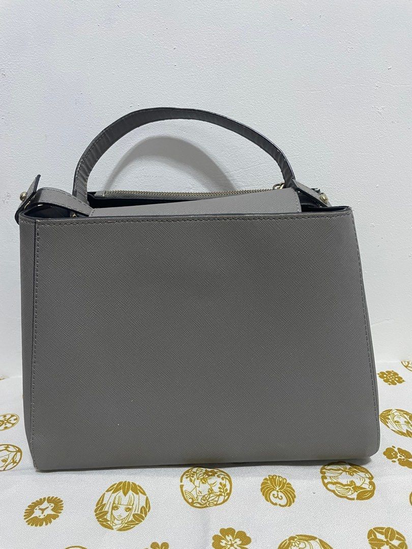 Zara Basic Collection Gray Handbag Crossbody Adjustable Button Closure Pocket