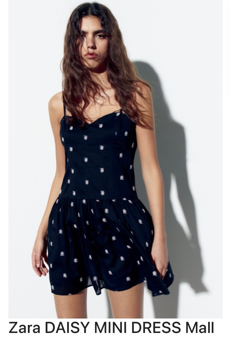 Zara black daisy mini dress Women s Fashion Dresses Sets Dresses on Carousell