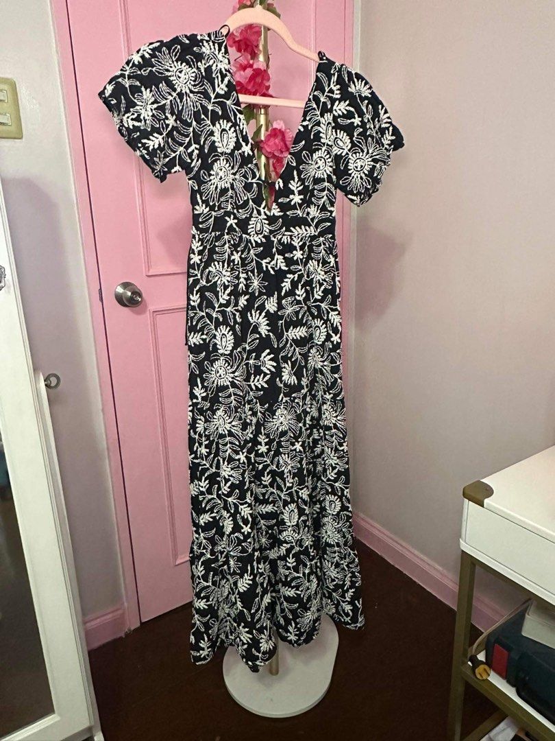 Zara black embroidered dress, Women's Fashion, Dresses & Sets, Dresses on  Carousell