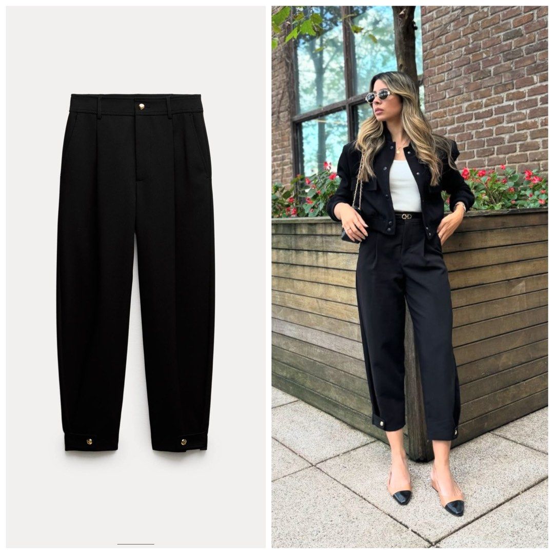 ZARA Carrot Fit Trousers with Darts Women s Fashion Bottoms Other Bottoms on Carousell