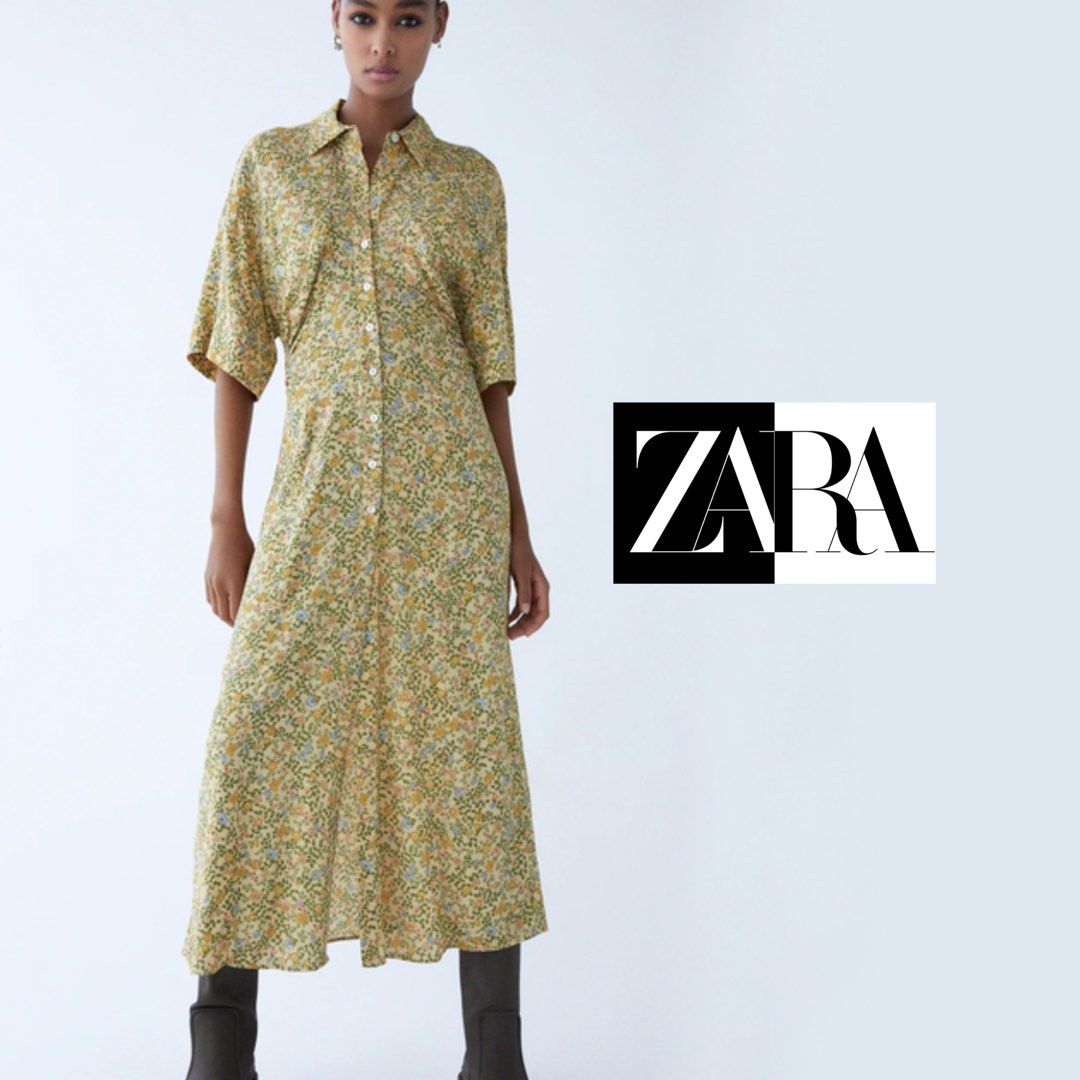 Zara Yellow Maxi Shirt Dress Women s Fashion Dresses Sets Dresses on Carousell
