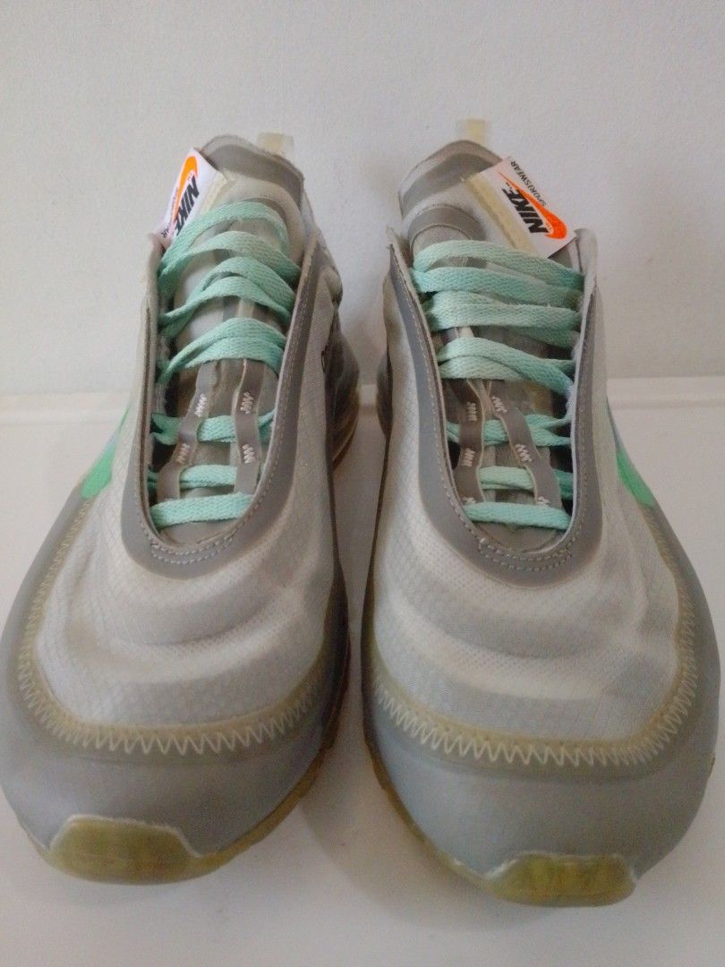 Air Max 97 Off White Menta, Fesyen Pria, Sepatu Sneakers di