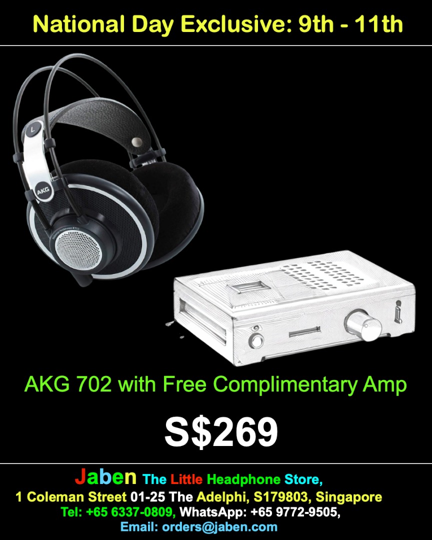 AKG702 + Amp, Audio, Headphones & Headsets on Carousell