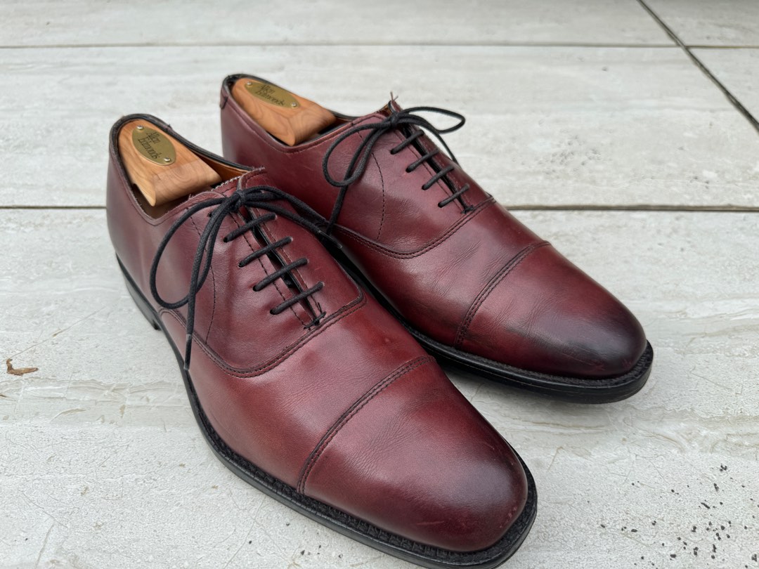 Allen Edmonds Exchange Place Burgundy Captoe Oxford US 9D Vibram Half