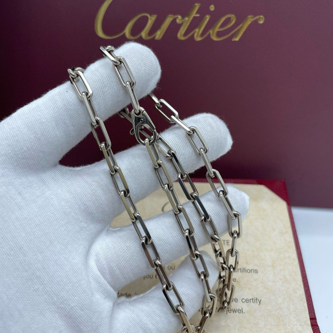 Cartier thick santos de Cartier necklace white gold