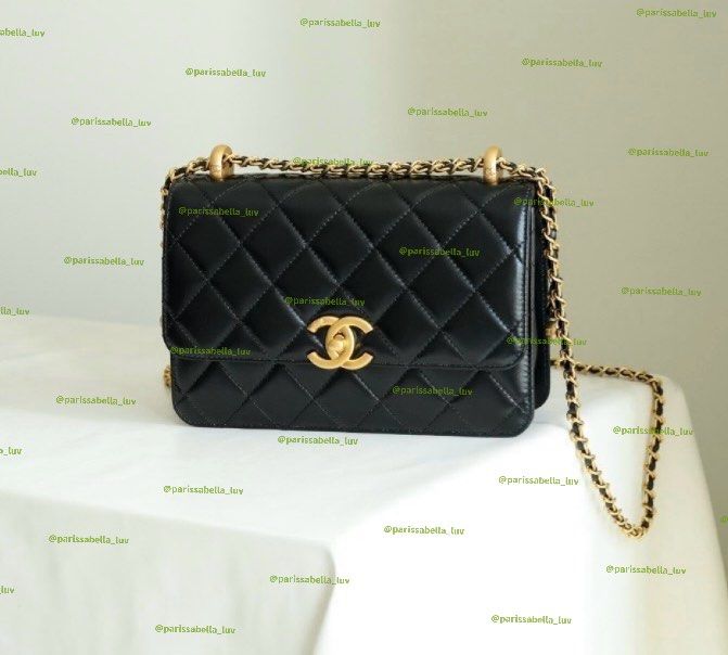 Brand New In Box Complete With Full Boutique Set Chanel Double Pearl Crush Bag Handbag Shoulder Bag Sling Bag Crossbody Bag In Black Calfskin Leather 22 Cm Women s Fashion Bags Wallets Shoulder Bags